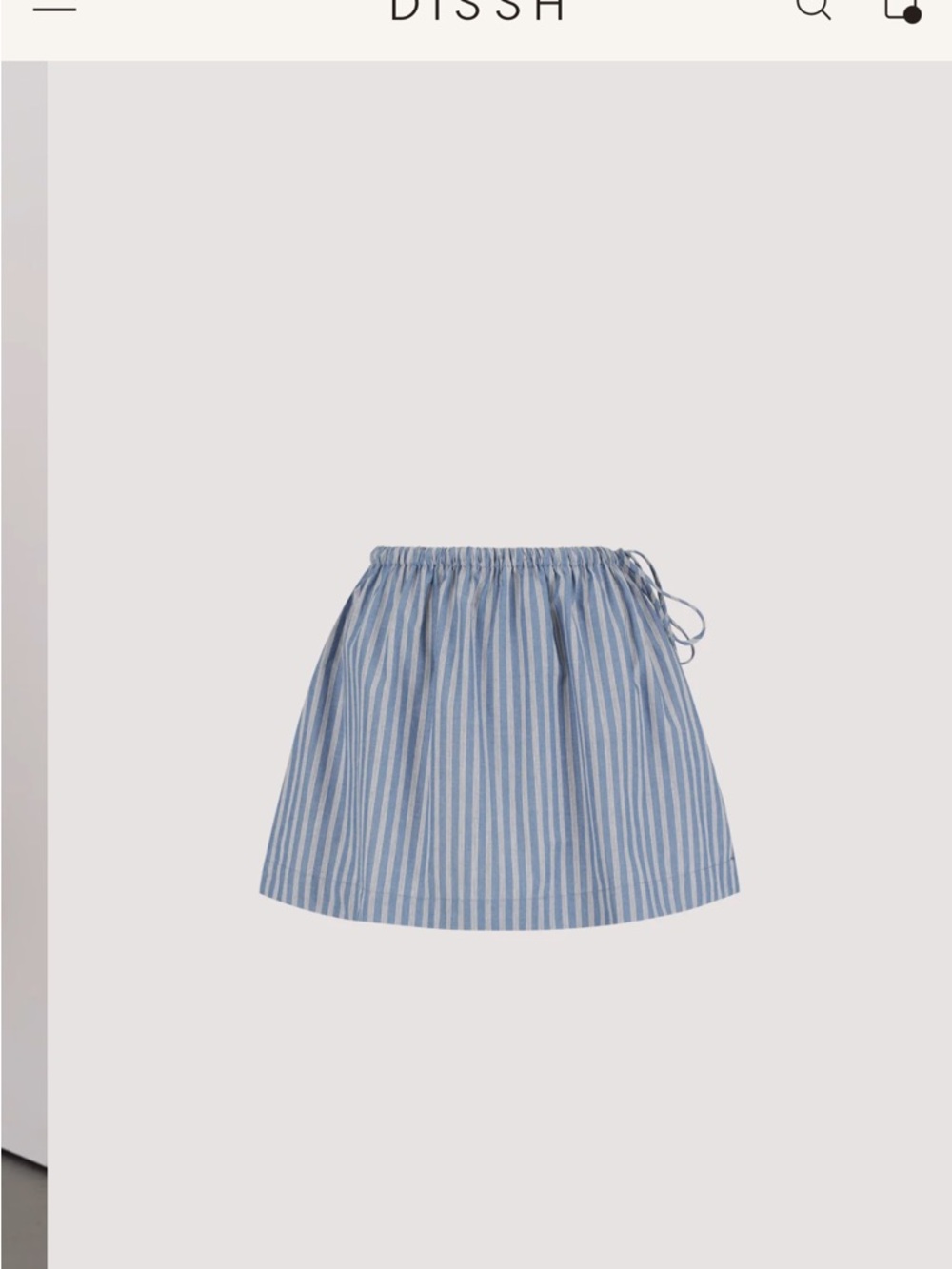 DISSH Gracie blue stripe mini skirt